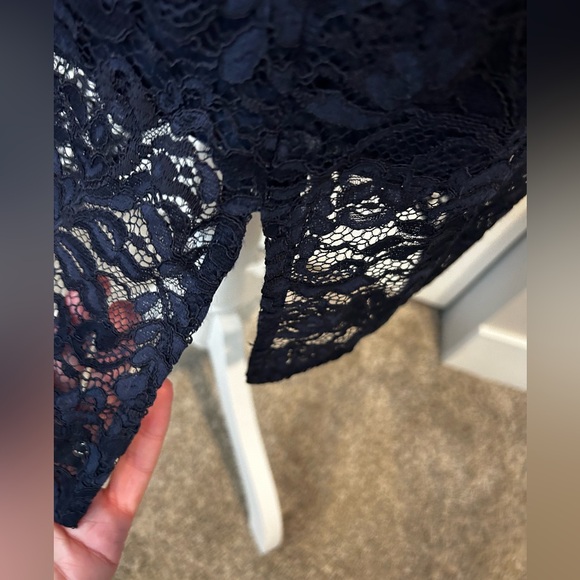 EUC Beautiful Eliza J Navy Sheath Midi Dress with Mock Neck in Size 4 - Picture 8 of 10